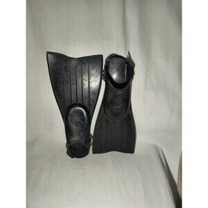 Swim Fins Capri Aqua Sub Size 6 - 11 Black Adj Rubber Snorkeling Footwear